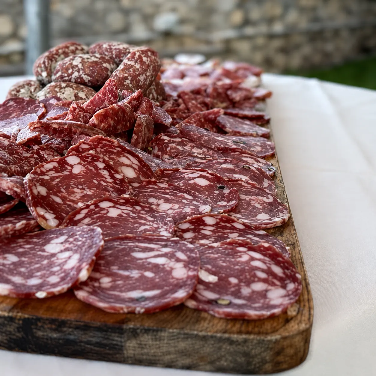 Tagliere di salumi umbri servito al ristoro Hortus 74